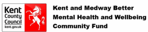 Kent county council logo. kent and medway better mental health wellbeing community fund.